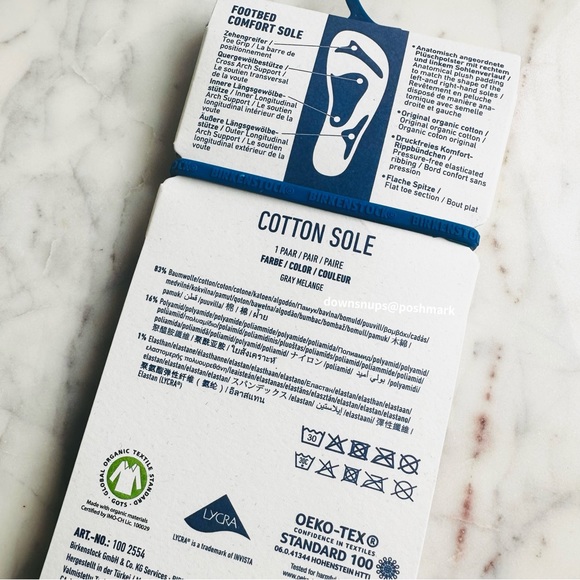 Birkenstock grey melange cotton sole socks - Picture 3 of 3